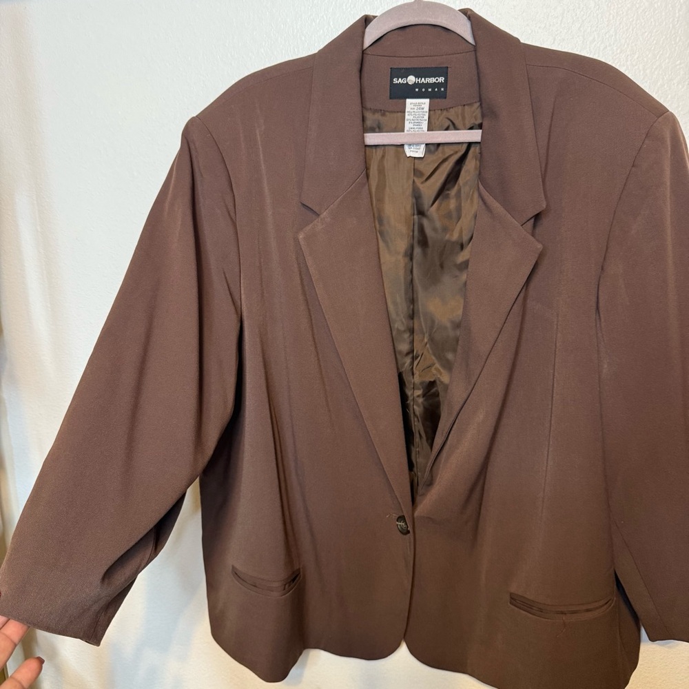 Mocha Brown Women's Blazer • Sz: 24 • Excellent Cond.